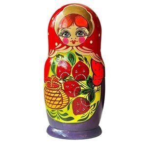 Hand Painted Russian Matryoshka Nesting Dolls Set Of 5 6.5-Inch Tall
